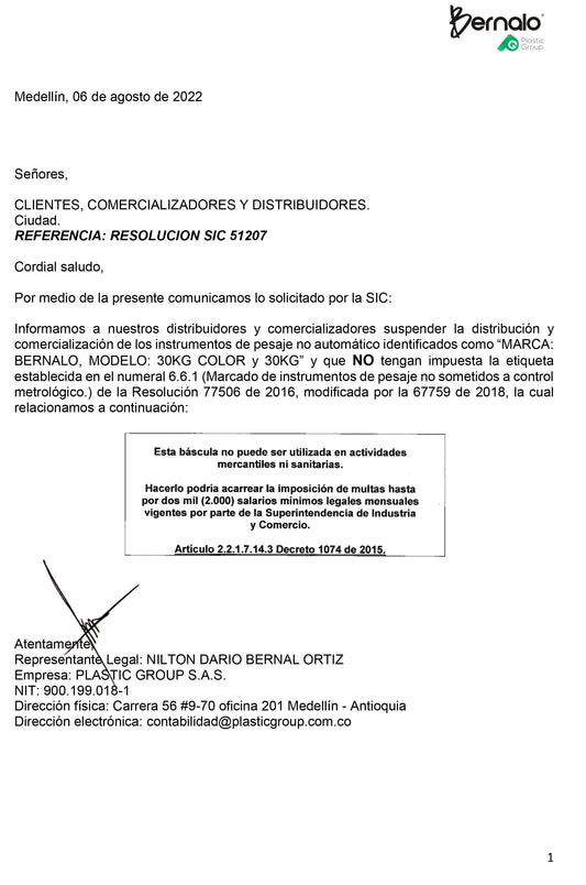 Comunicado RES 51207 Distribuidores y Comercializadores - Bernalo